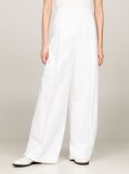 White Crest Pique Bootcut Trousers  Women