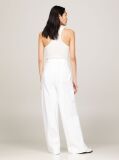 White Crest Pique Bootcut Trousers  Women