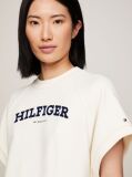 White Hilfiger Monotype Batwing Flock Sweatshirt  Women