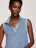Blue V-Neck Sleeveless Polo Dress  Women
