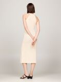 Beige Crochet Halterneck Midi Dress  Women