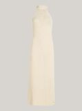 Beige Crochet Halterneck Midi Dress  Women