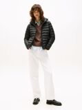 Black Padded Global Stripe Jacket  Women
