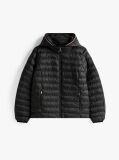 Black Padded Global Stripe Jacket  Women