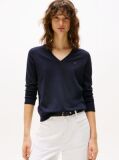 Blue Jersey V-Neck Sweater  Women