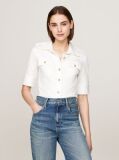 White Utility Regular Fit Short Sleeve Shirt  Women