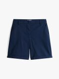 Blue Garment Dyed Turn-Up Mom Chino Shorts  Women