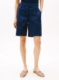 Blue Garment Dyed Turn-Up Mom Chino Shorts  Women