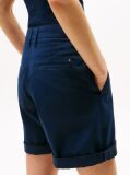 Blue Garment Dyed Turn-Up Mom Chino Shorts  Women