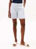 Blue Garment Dyed Turn-Up Mom Chino Shorts  Women