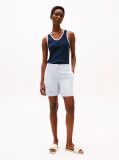 Blue Garment Dyed Turn-Up Mom Chino Shorts  Women