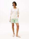 Green Garment Dyed Turn-Up Mom Chino Shorts  Women