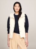 Beige Classics Water Repellent Down Quilted Hooded Vest  Women