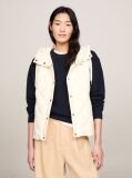 Beige Classics Water Repellent Down Quilted Hooded Vest  Women