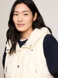 Beige Classics Water Repellent Down Quilted Hooded Vest  Women