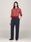 Blue Flannel Relaxed Straight Leg Trousers  Women