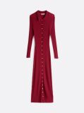 Red Ribbed Bodycon Maxi Jumper Dress  Women