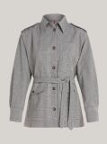 Multi Prince Of Wales Check Belted Blazer Jacket  Women