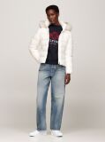 White Faux Fur Trim Down Jacket  Women