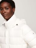 White Faux Fur Trim Down Jacket  Women
