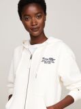 White Script Logo Zip-Thru Hoody  Women