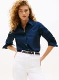 Blue Stretch Regular Long-Sleeve Shirt  Women
