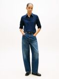 Blue Stretch Regular Long-Sleeve Shirt  Women