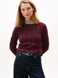 Red Pure Wool Cable Knit Jumper  Women