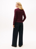 Red Pure Wool Cable Knit Jumper  Women