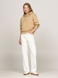 Khaki Logo Embroidery Hoody  Women