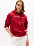 Red Logo Embroidery Hoody  Women