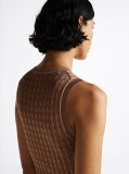 Brown Slim Maxi Cable Knit Dress  Women