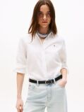 White Regular Fit Linen Shirt  Women