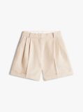 Beige Pleated Shorts  Women