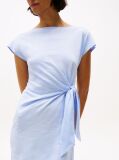 Blue Boat Neck Slim Midi Dress  Women