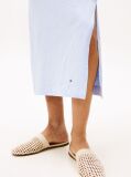 Blue Boat Neck Slim Midi Dress  Women