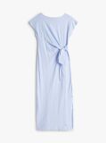 Blue Boat Neck Slim Midi Dress  Women