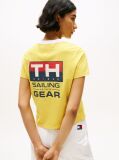 Yellow Hilfiger Sailing Relaxed Back Logo T-Shirt  Women