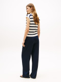Multi Cable Knit Sleeveless Polo Jumper  Women