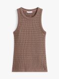 Brown Cable Knit Sleeveless Slim Jumper  Women