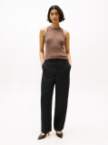 Brown Cable Knit Sleeveless Slim Jumper  Women