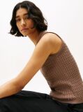 Brown Cable Knit Sleeveless Slim Jumper  Women
