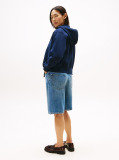 Blue Logo Embroidery Zip-Thru Pique Hoody  Women