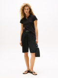 Black Gold-Tone Button Slim Fit Polo Shirt  Women
