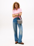 Pink Regular Fit Logo Embroidery Polo Shirt  Women