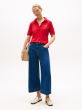 Red Regular Fit Logo Embroidery Polo Shirt  Women