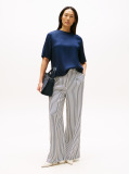 Blue Relaxed Fit Sateen T-Shirt  Women