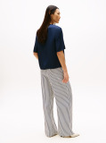 Blue Relaxed Fit Sateen T-Shirt  Women