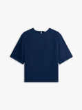 Blue Relaxed Fit Sateen T-Shirt  Women