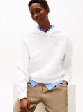 White Contrast Hilfiger Flag Embroidery Hoody  Women